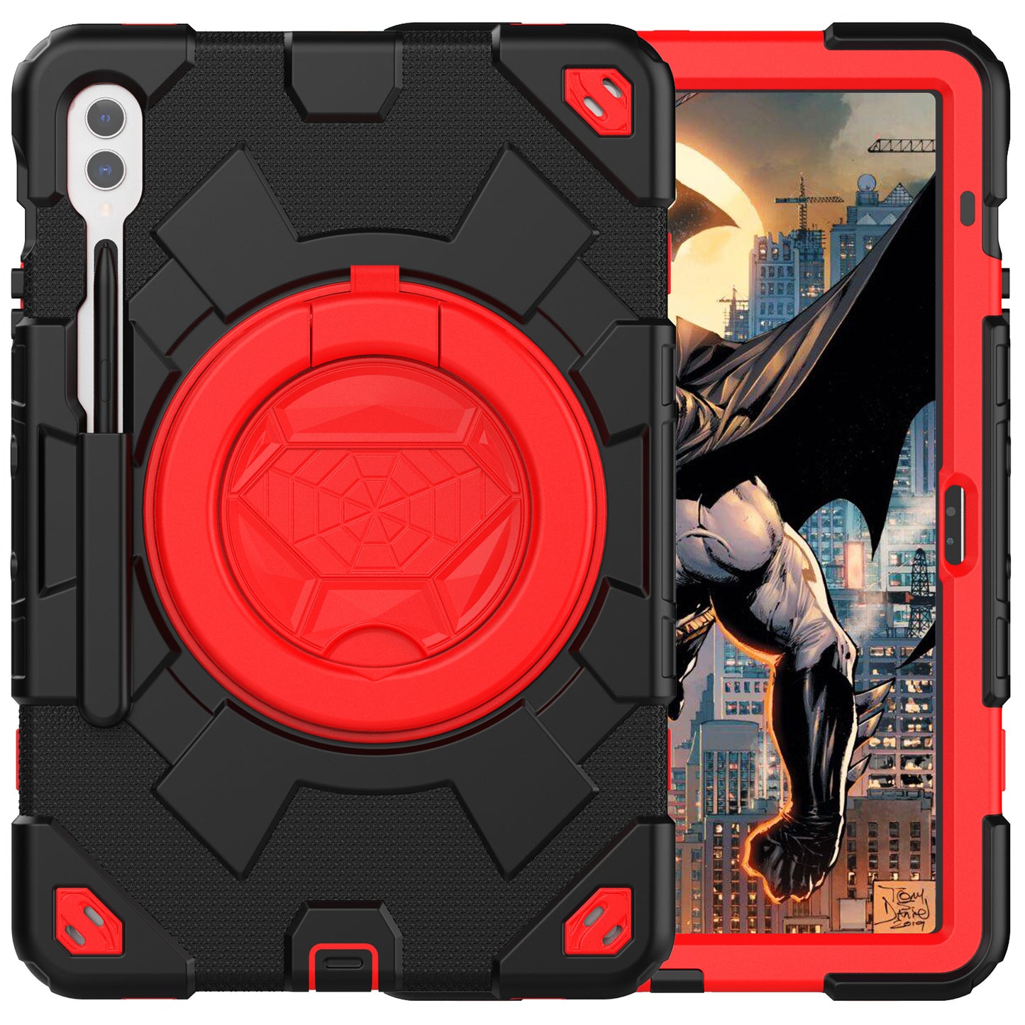 Spider-Man Galaxy Tab S9 FE+ Shockproof Case Ultimate Protection Rotating Stand