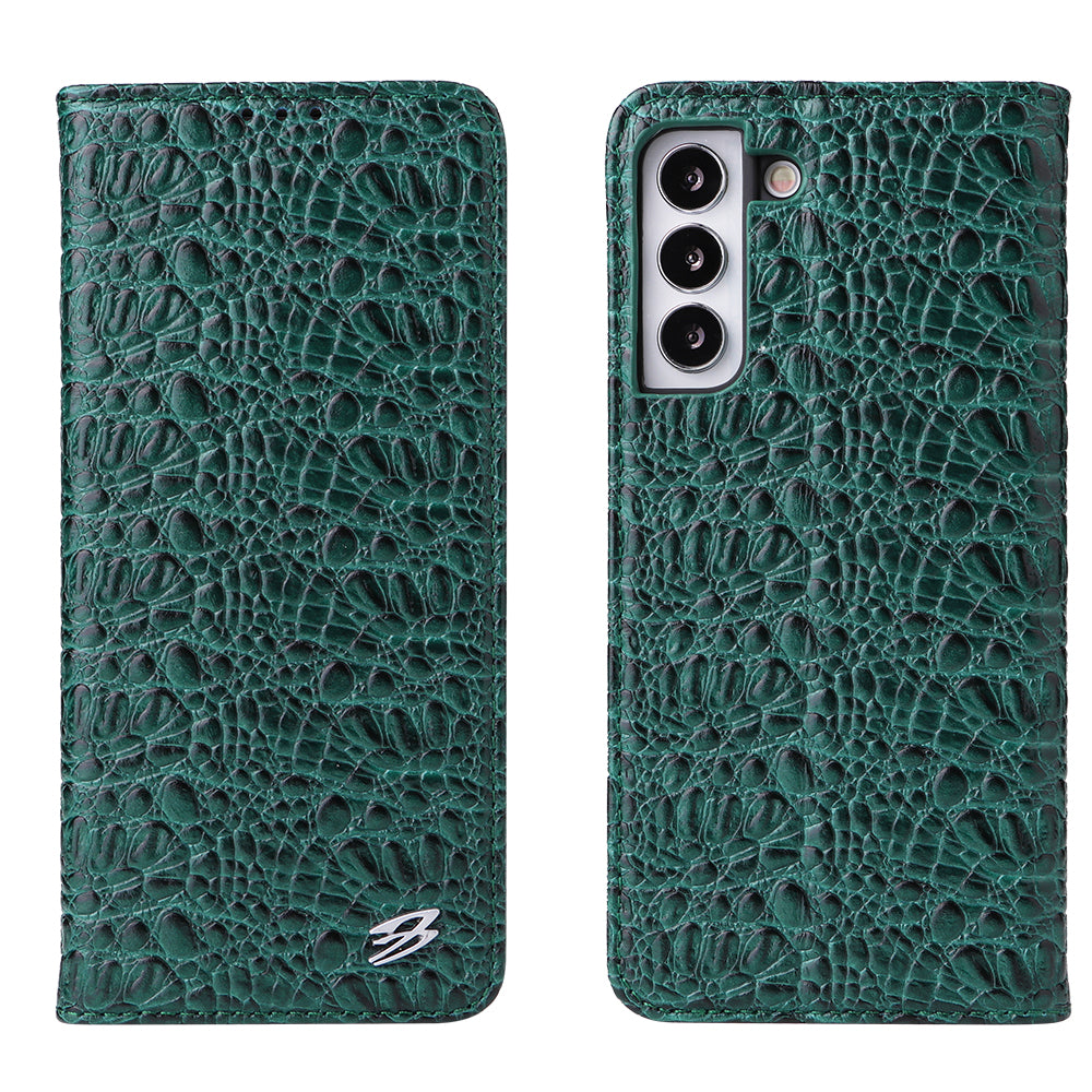 Crocodile Deluxe Galaxy S22 Genuine Leather Case Wallet Stand Business