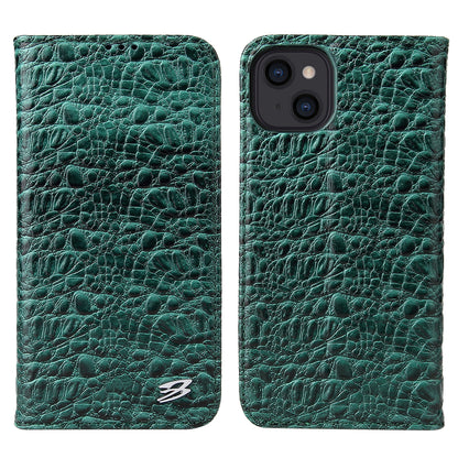 Crocodile Deluxe iPhone 13 Mini Genuine Leather Case Wallet Stand Business