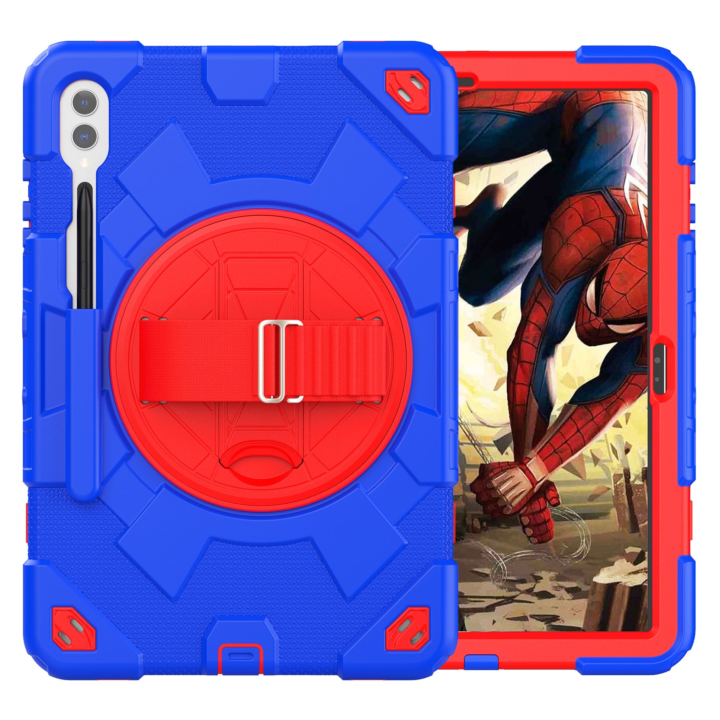 Spider Strap Galaxy Tab S9+ Shockproof Case 360 Rotatable Adjustable Hand Holder