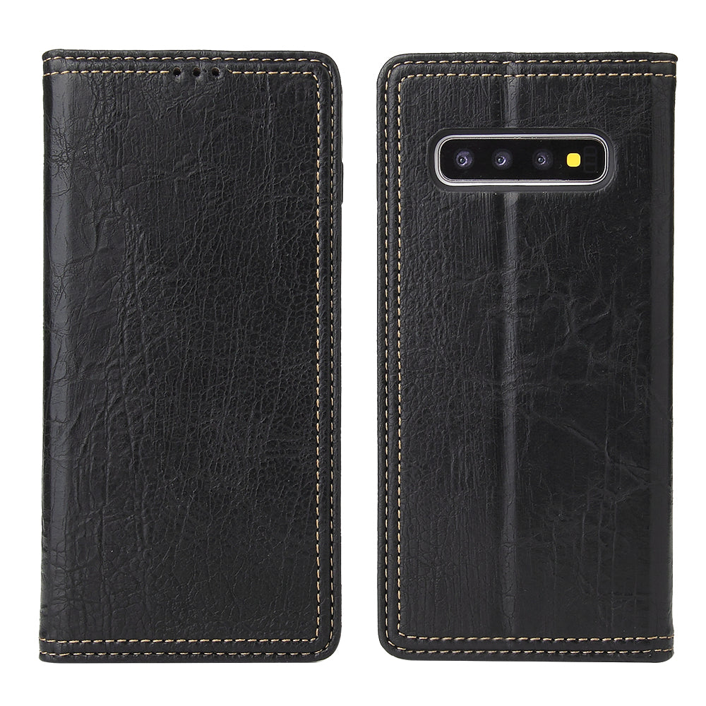 Artificial Tree Leather Galaxy S10+ Case Retro Wallet Stand Deluxe