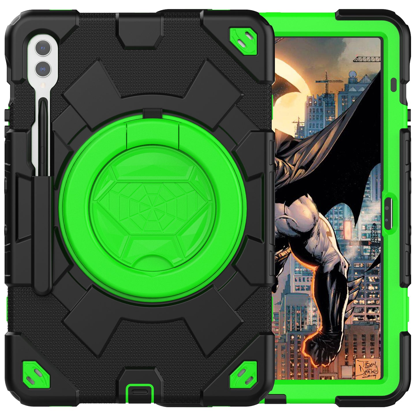 Spider-Man Galaxy Tab S9+ Shockproof Case Ultimate Protection Rotating Handle Stand