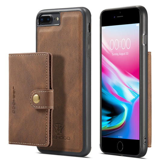 Magnetic Detachable Card Bag iPhone 8 Plus Leather Cover RFID Flip Stand