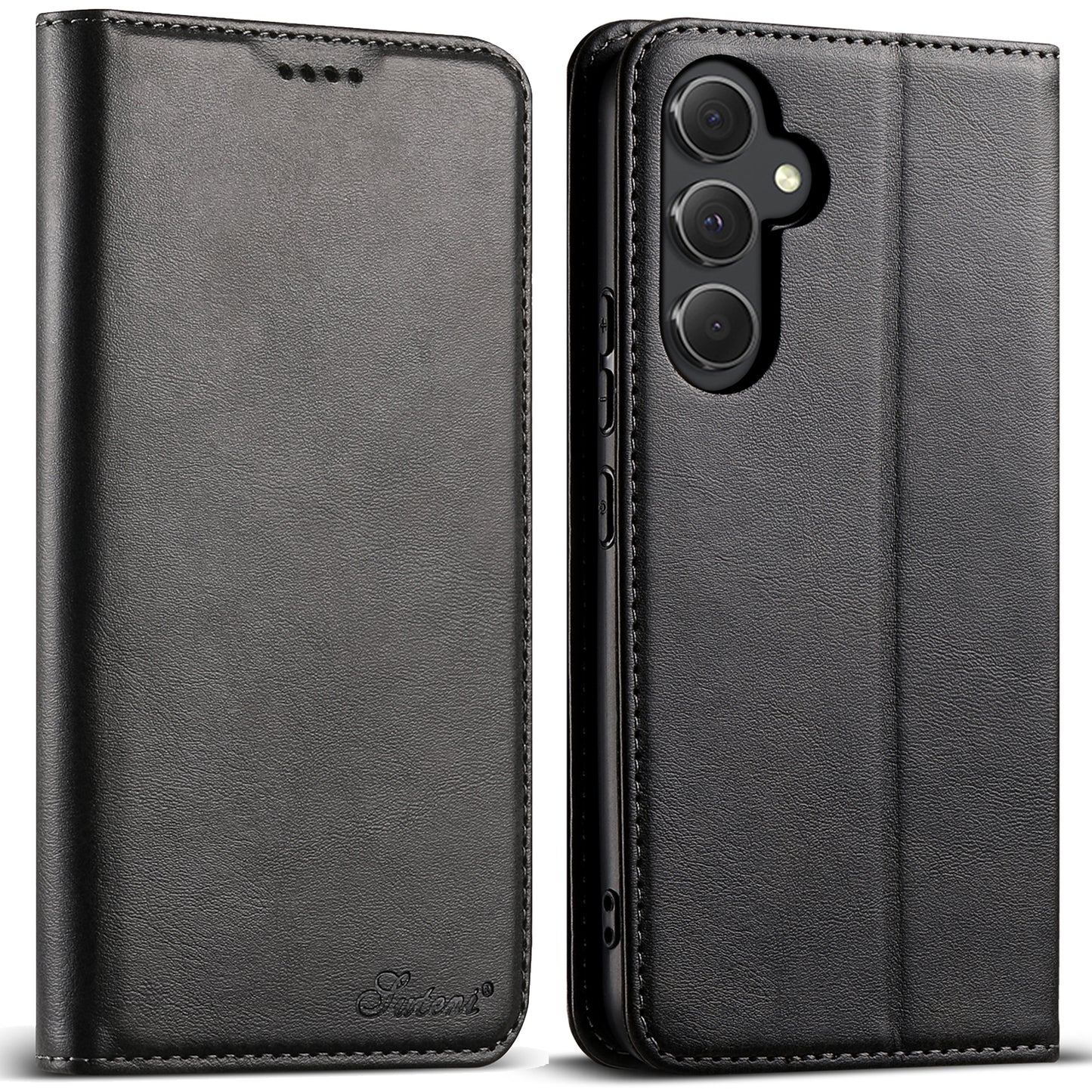 Simple Wallet Galaxy A34 Leather Case RFID Anti-lost Magtic Stand Business