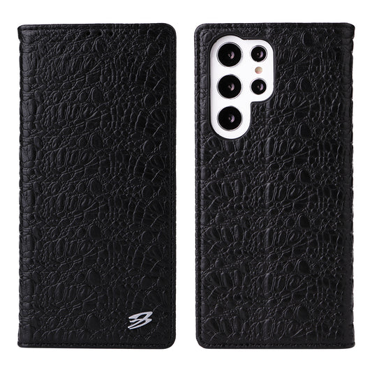 Crocodile Deluxe Galaxy S22 Ultra Genuine Leather Case Wallet Stand Business