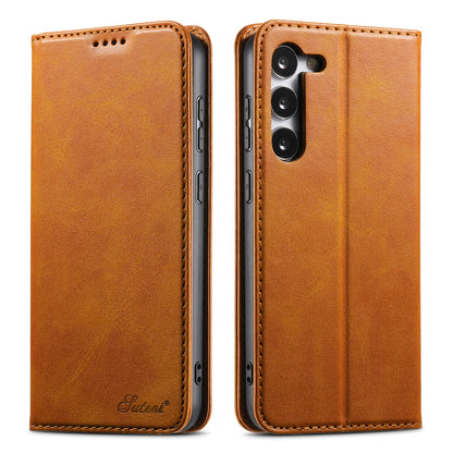 Simple Wallet Galaxy S23+ Leather Case RFID Anti-lost Magtic Stand Business