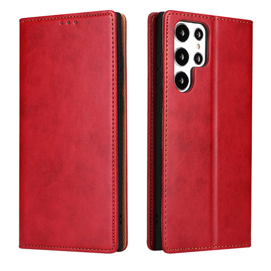 PU Leather Galaxy S21 Ultra Flip Case Wallet Stand Texture Deluxe