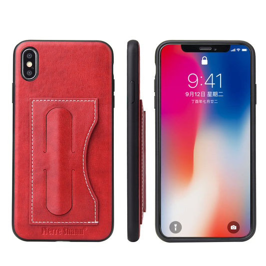 Contracted Card Holder iPhone Xs Max Cover Beveled Build-in Kickstand Stable