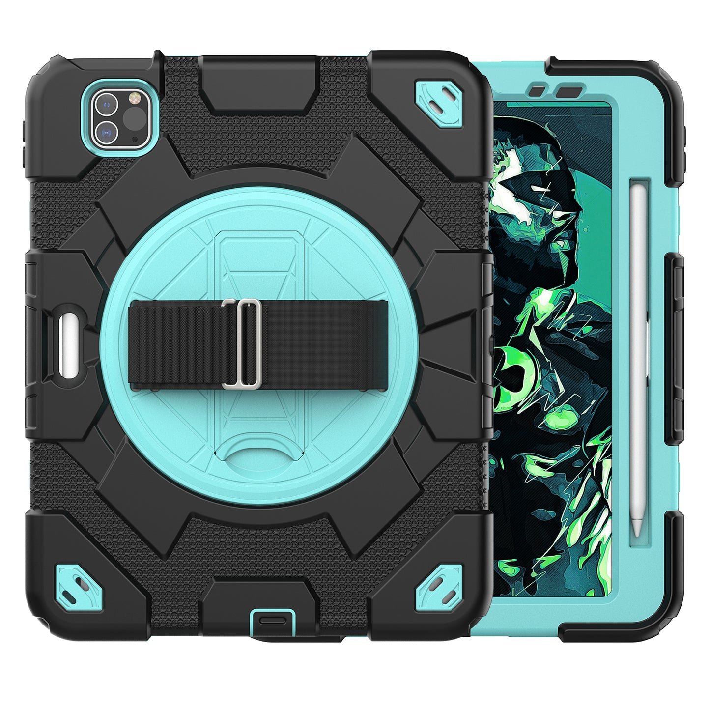 Spider Strap iPad Air 4 Shockproof Case 360 Rotatable Adjustable Hand Holder