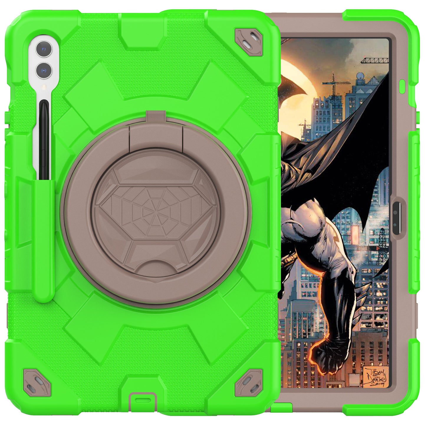 Spider-Man Galaxy Tab S9 FE+ Shockproof Case Ultimate Protection Rotating Stand