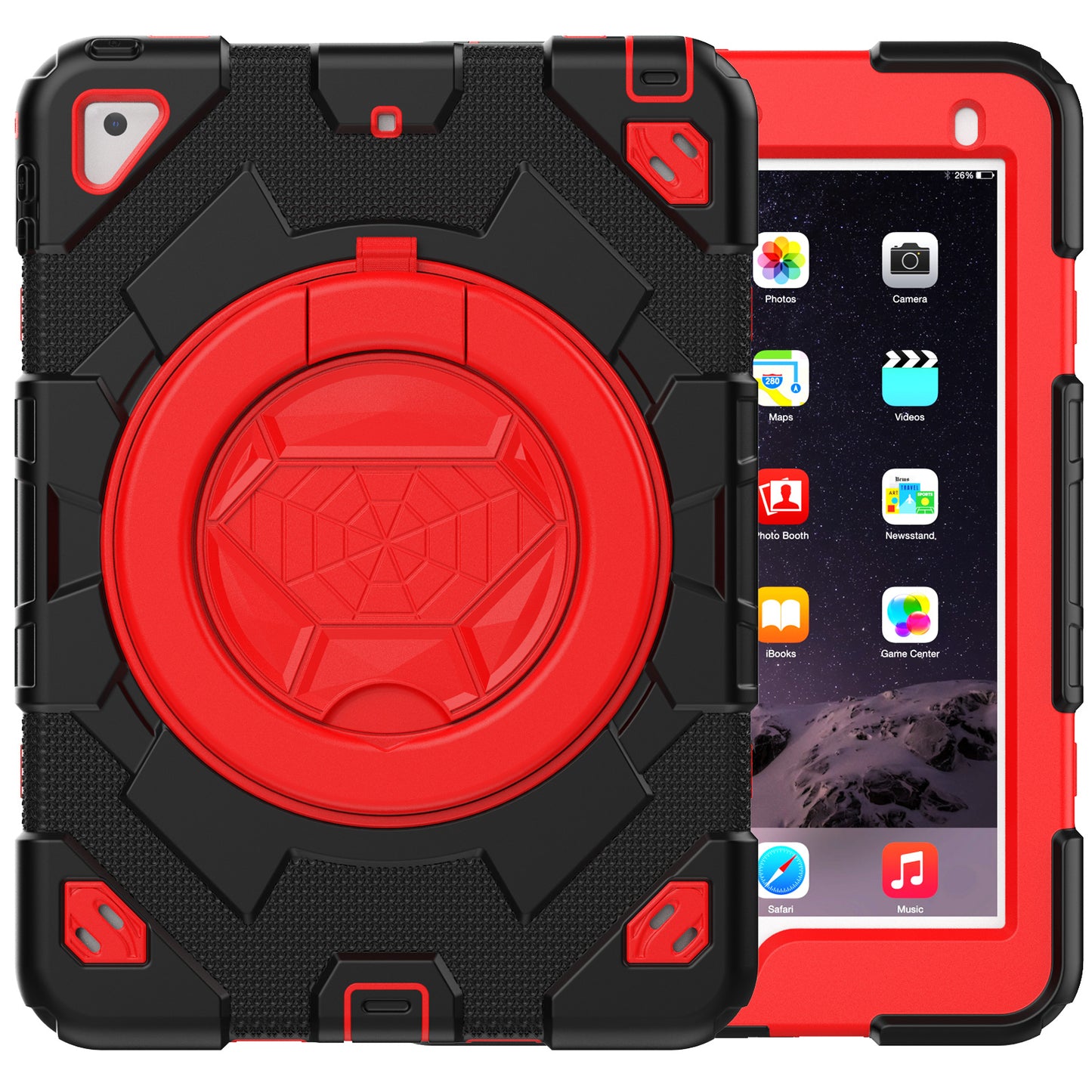 Spider-Man iPad Air 2 Shockproof Case Ultimate Protection Rotating Handle Stand