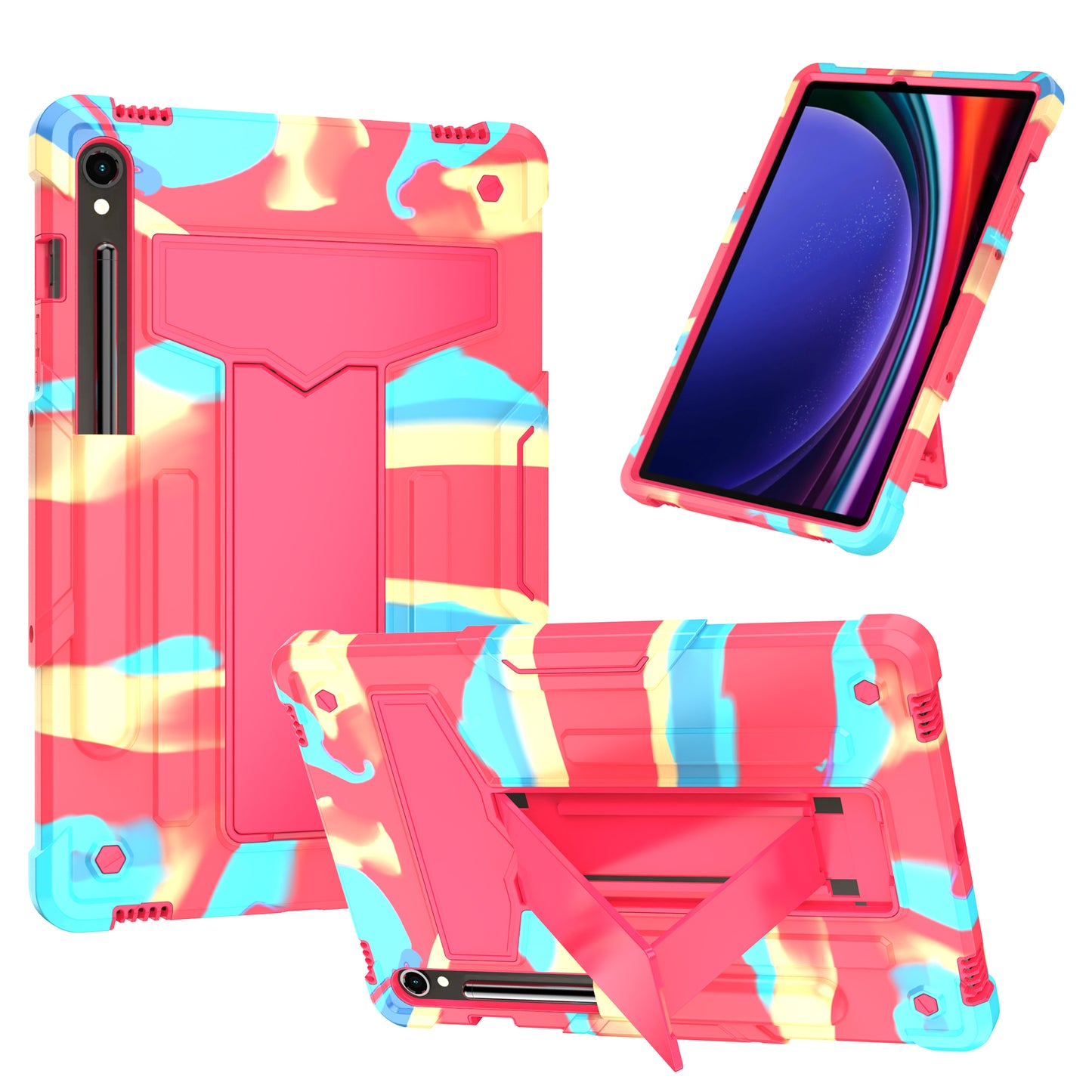 Hit-Color Shark Galaxy Tab S9 FE+ Shockproof Case Heavy Duty Kids Safety