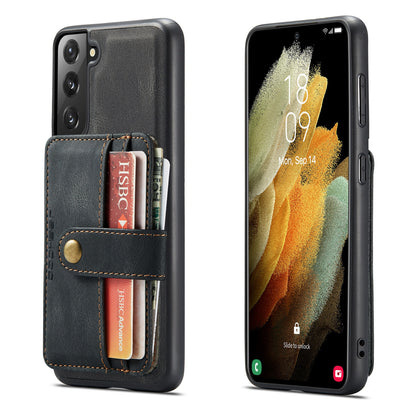 Magnetic Detachable Card Holder Galaxy S21 Leather Cover RFID Back Kickstand