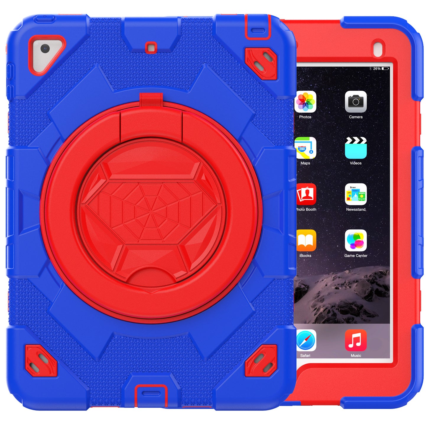 Spider-Man iPad Air 2 Shockproof Case Ultimate Protection Rotating Handle Stand