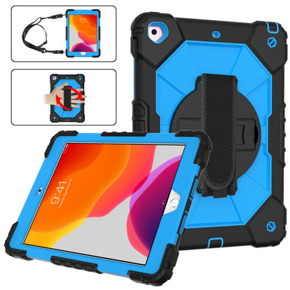 Rugged Rotating iPad 7 Shockproof Case Shoulder Strap Hand Holder 3 in 1 Stand