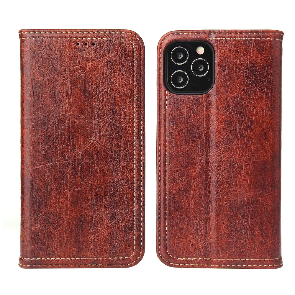 Artificial Tree Leather iPhone 12 Pro Max Case Retro Wallet Stand Deluxe