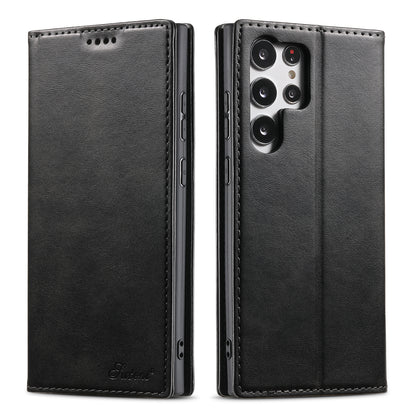 Simple Wallet Galaxy S23 Ultra Leather Case RFID Anti-lost Magtic Stand Business