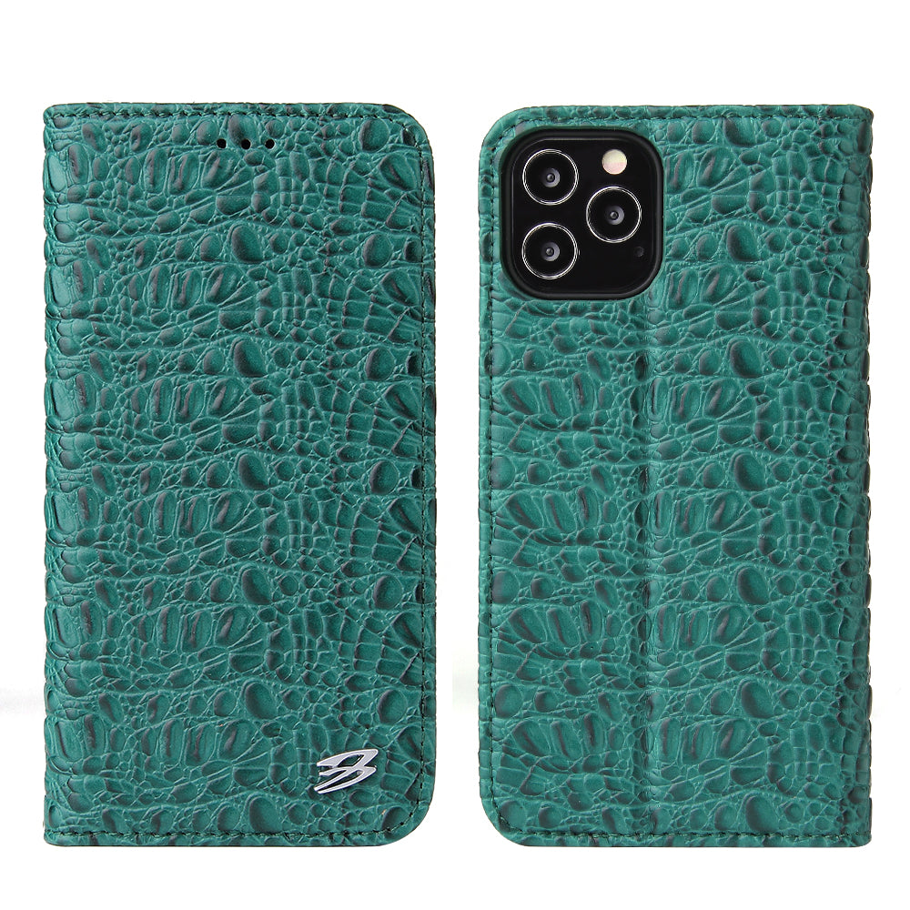 Crocodile Deluxe iPhone 12 Pro Genuine Leather Case Wallet Stand Business