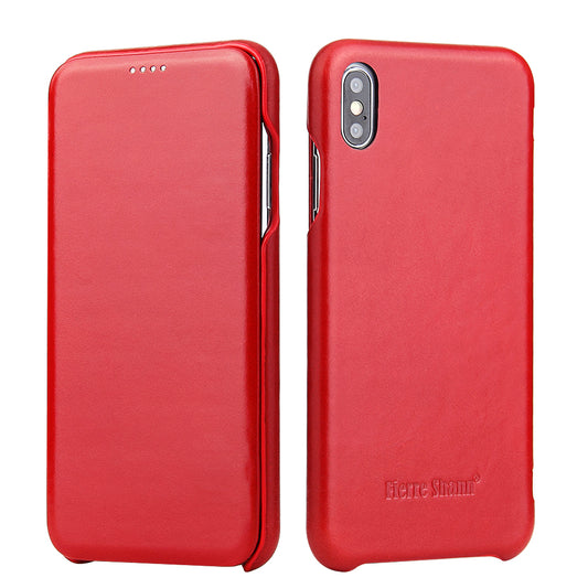 Flip Shape iPhone XR Genuine Leather Case Individuality Business