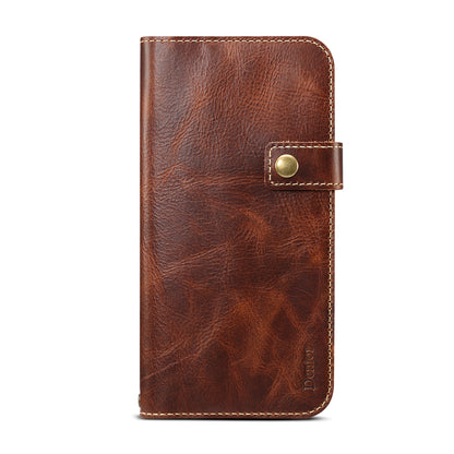 Waxed Cowhide Leather iPhone 8 Plus Magnetic Buckle Case Wallet Stand