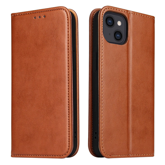 PU Leather iPhone 14 Flip Case Wallet Stand Texture Deluxe