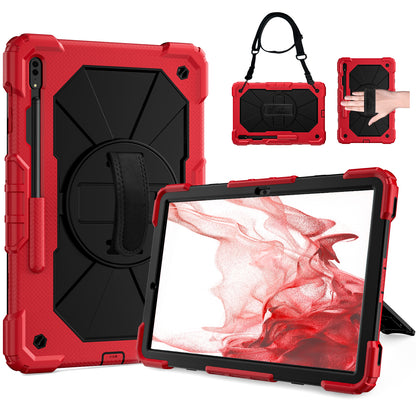 Rugged Rotating Galaxy Tab S7+ Shockproof Case Shoulder Strap Hand Holder