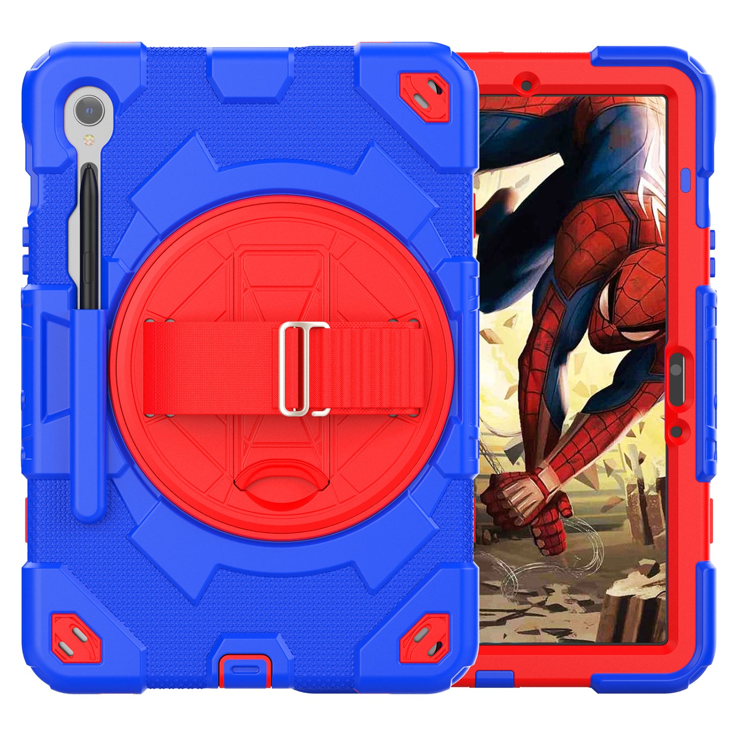 Spider Strap Galaxy Tab S9 FE Shockproof Case 360 Rotatable Adjustable Hand Holder