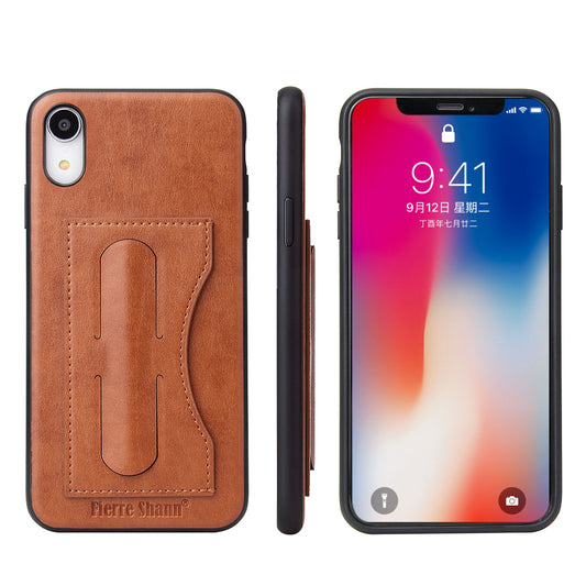 Contracted Card Holder iPhone XR Cover Beveled Build-in Kickstand Stable