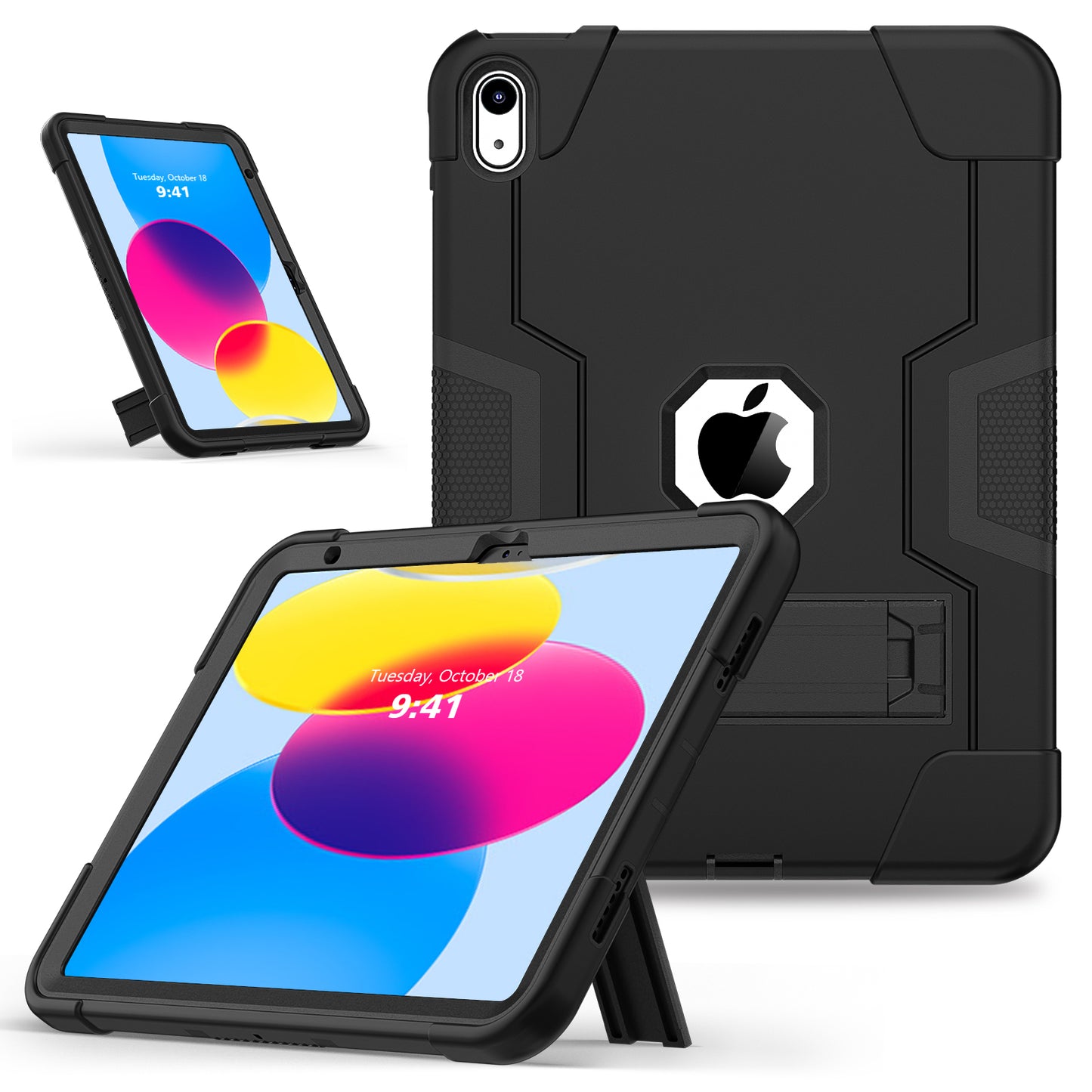 Contrast Armor iPad 10 Shockproof Case Silicone PC Full Protection Tri-layer Stand