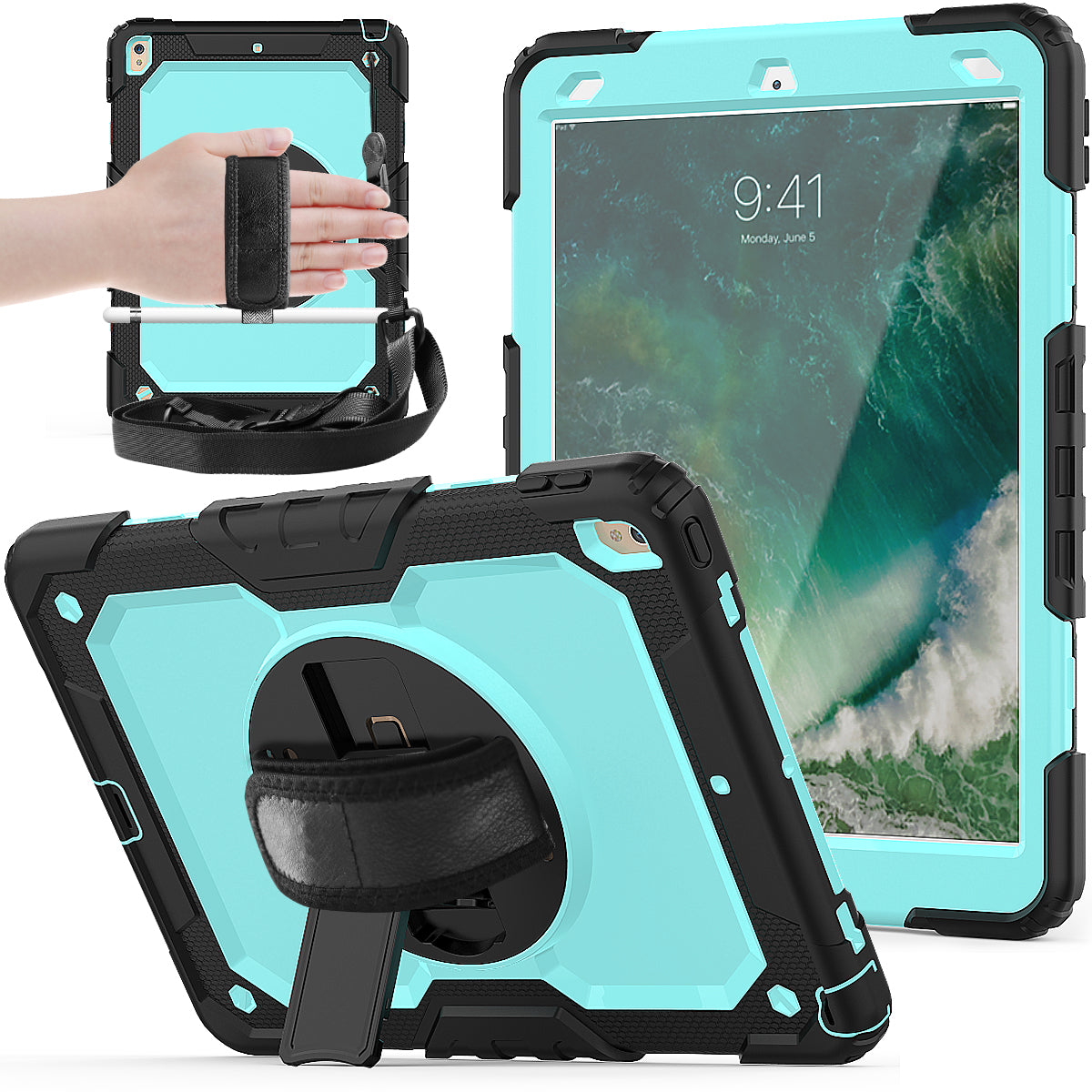 Tough Strap iPad Pro 10.5 Shockproof Case Multi-functional Built-in Screen Protector