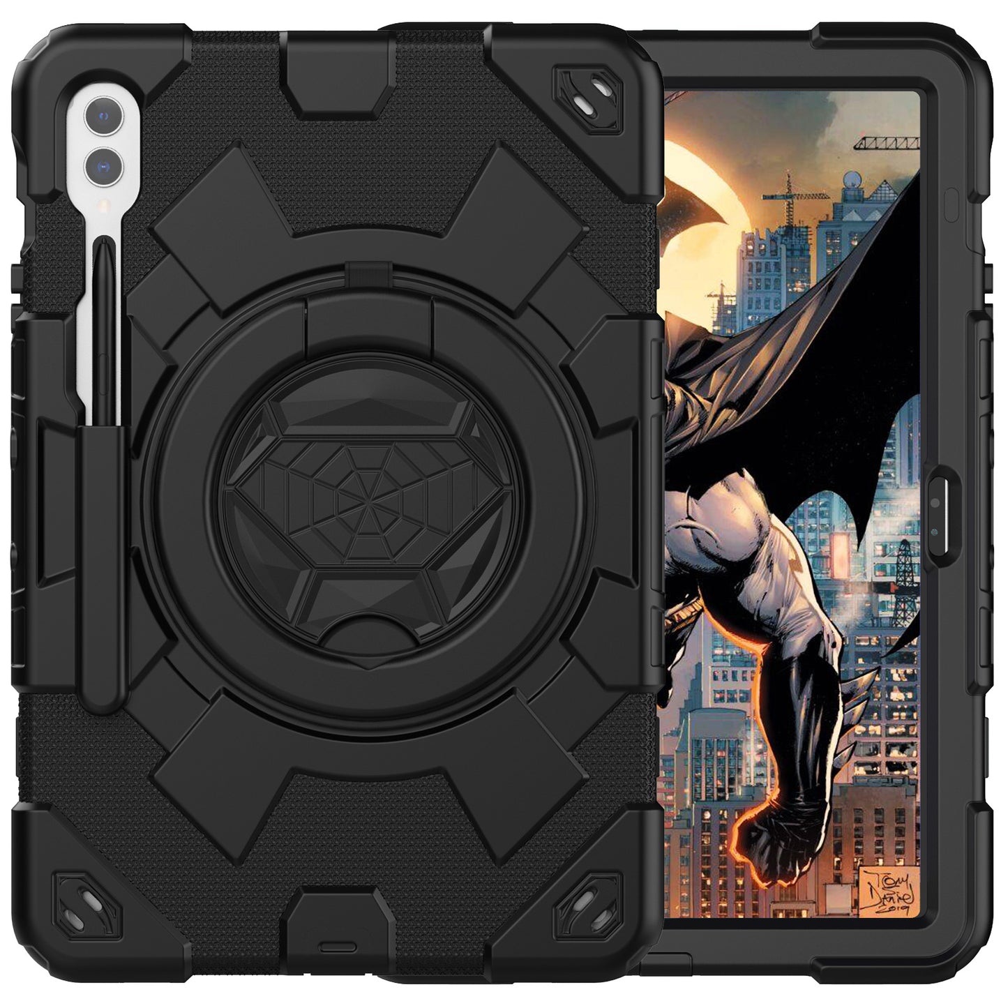 Spider-Man Galaxy Tab S9+ Shockproof Case Ultimate Protection Rotating Handle Stand