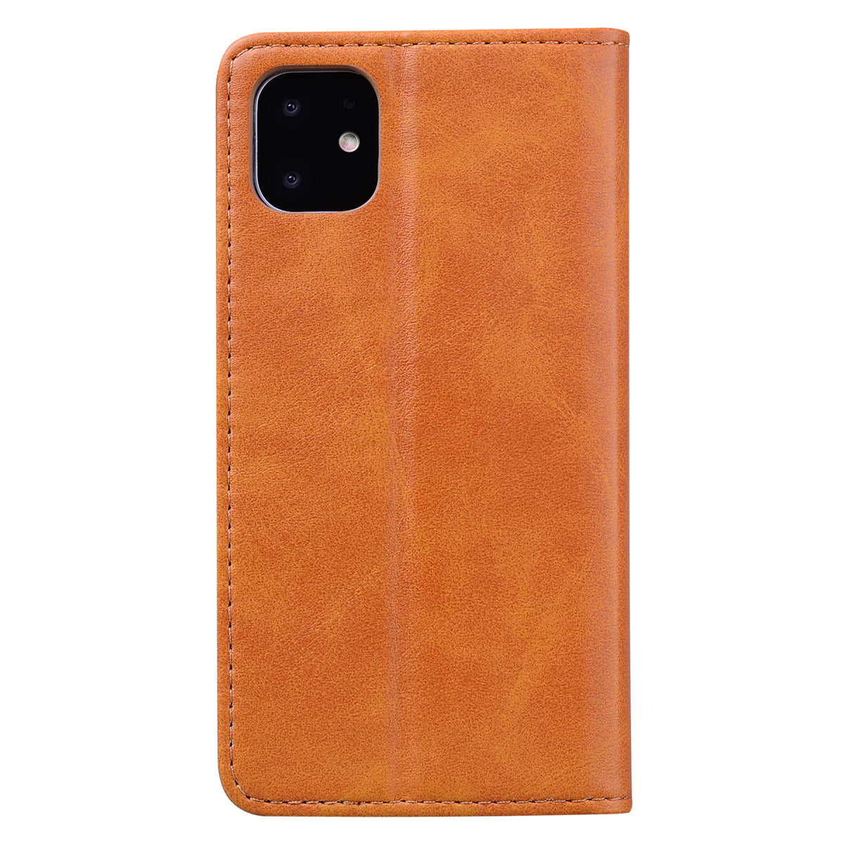 Business Stitching iPhone 11 Leather Case Homochromatic Retro Wallet Stand