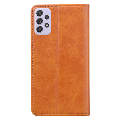 Business Stitching Galaxy A03s Leather Case Homochromatic Retro Wallet Stand