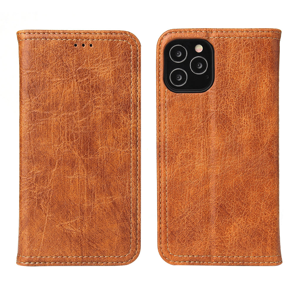 Artificial Tree Leather iPhone 12 Pro Case Retro Wallet Stand Deluxe