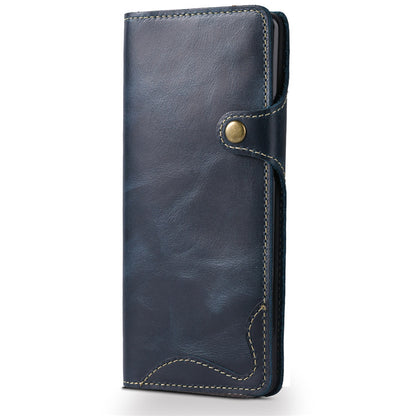 Waxed Cowhide Leather Galaxy Note8 Fastener Case Wallet Stand with Hand Strap