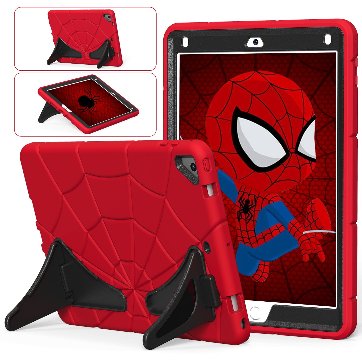 Spider Eye iPad Air 2 Shockproof Case Silicone PC Case Kids Safe Built-in Kickstand