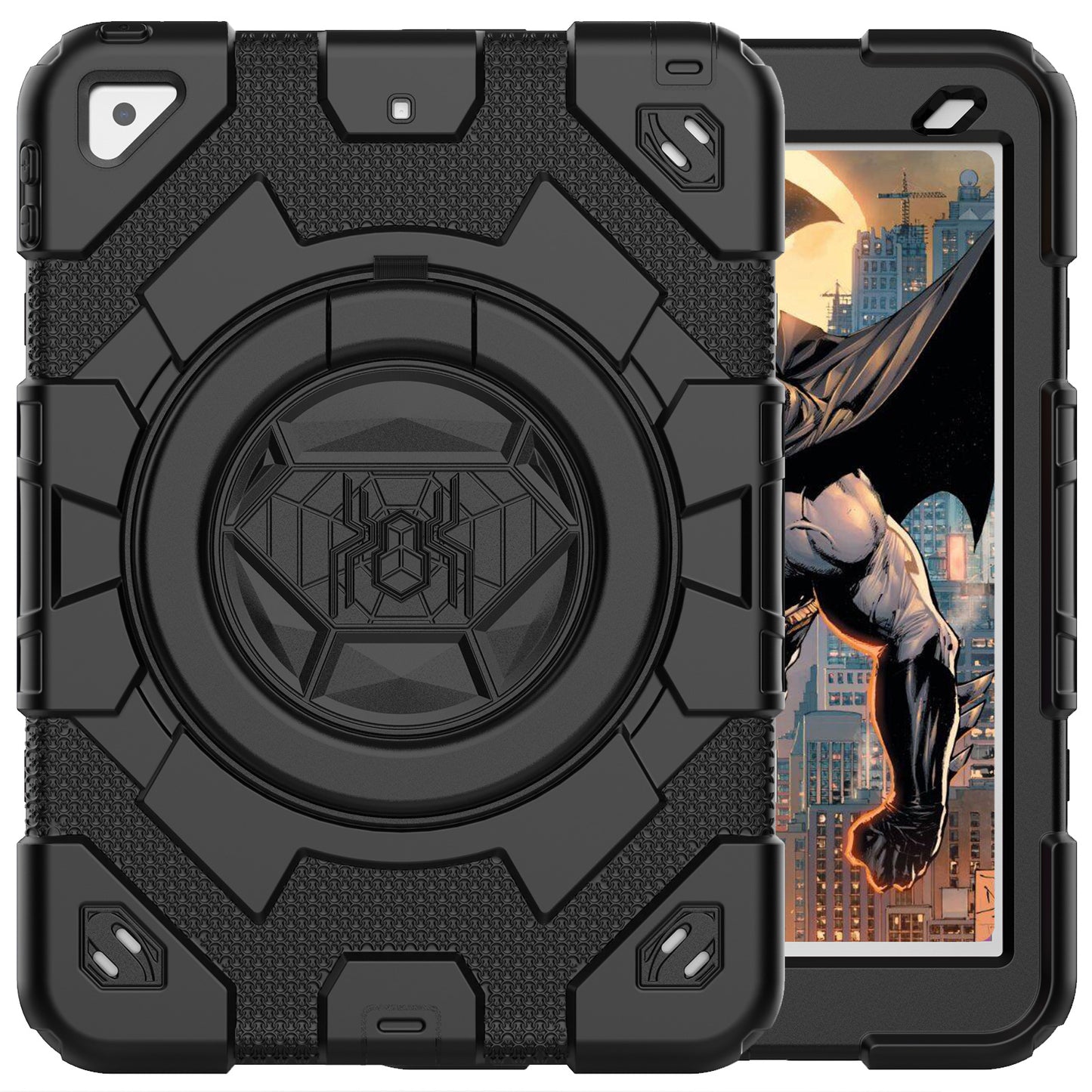 Spider-Man iPad 9 Shockproof Case Ultimate Protection Rotating Handle Stand