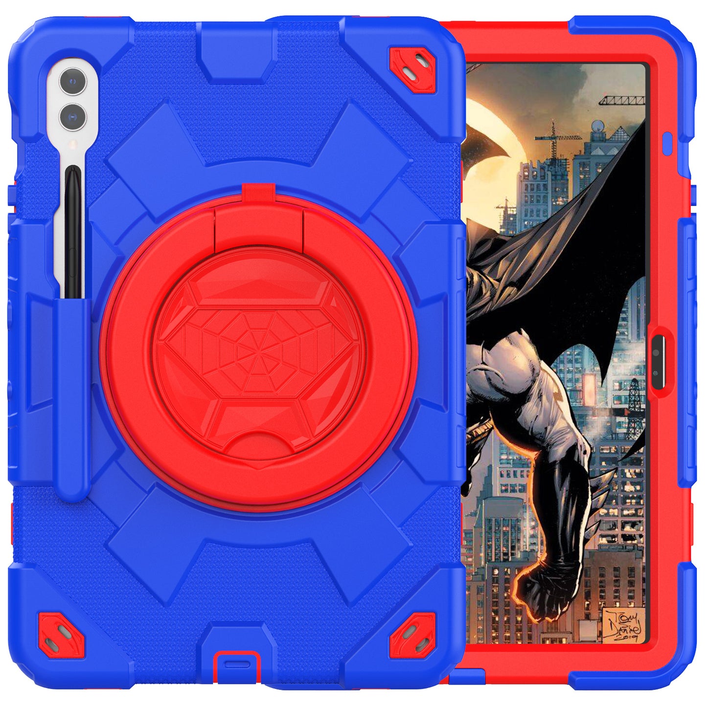 Spider-Man Galaxy Tab S8+ Shockproof Case Ultimate Protection Rotating Handle Stand