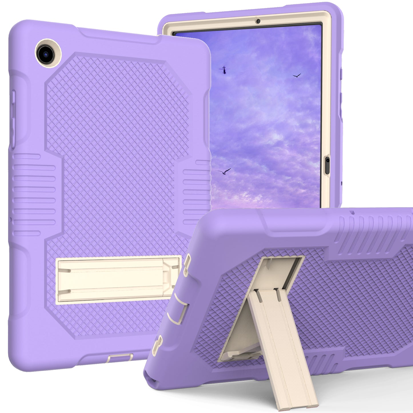 Hit Color Galaxy Tab A8 Shockproof Case Combo Silicone PC Rugged Stand