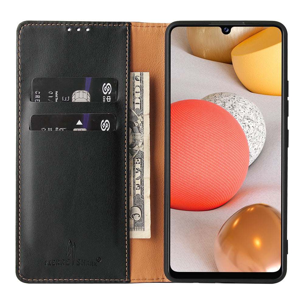 PU Leather Galaxy A42 Flip Case Wallet Stand Texture Deluxe