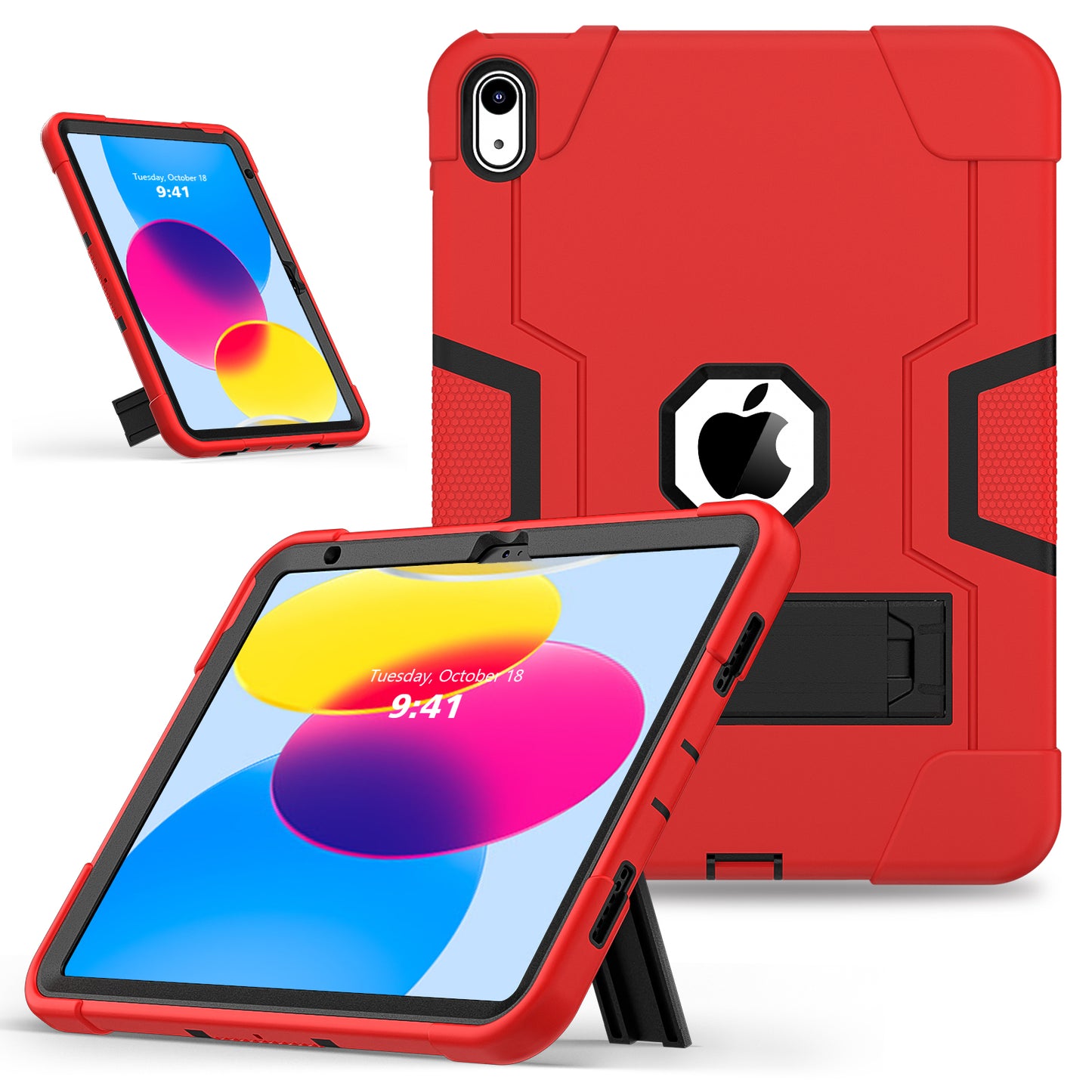 Contrast Armor iPad 10 Shockproof Case Silicone PC Full Protection Tri-layer Stand