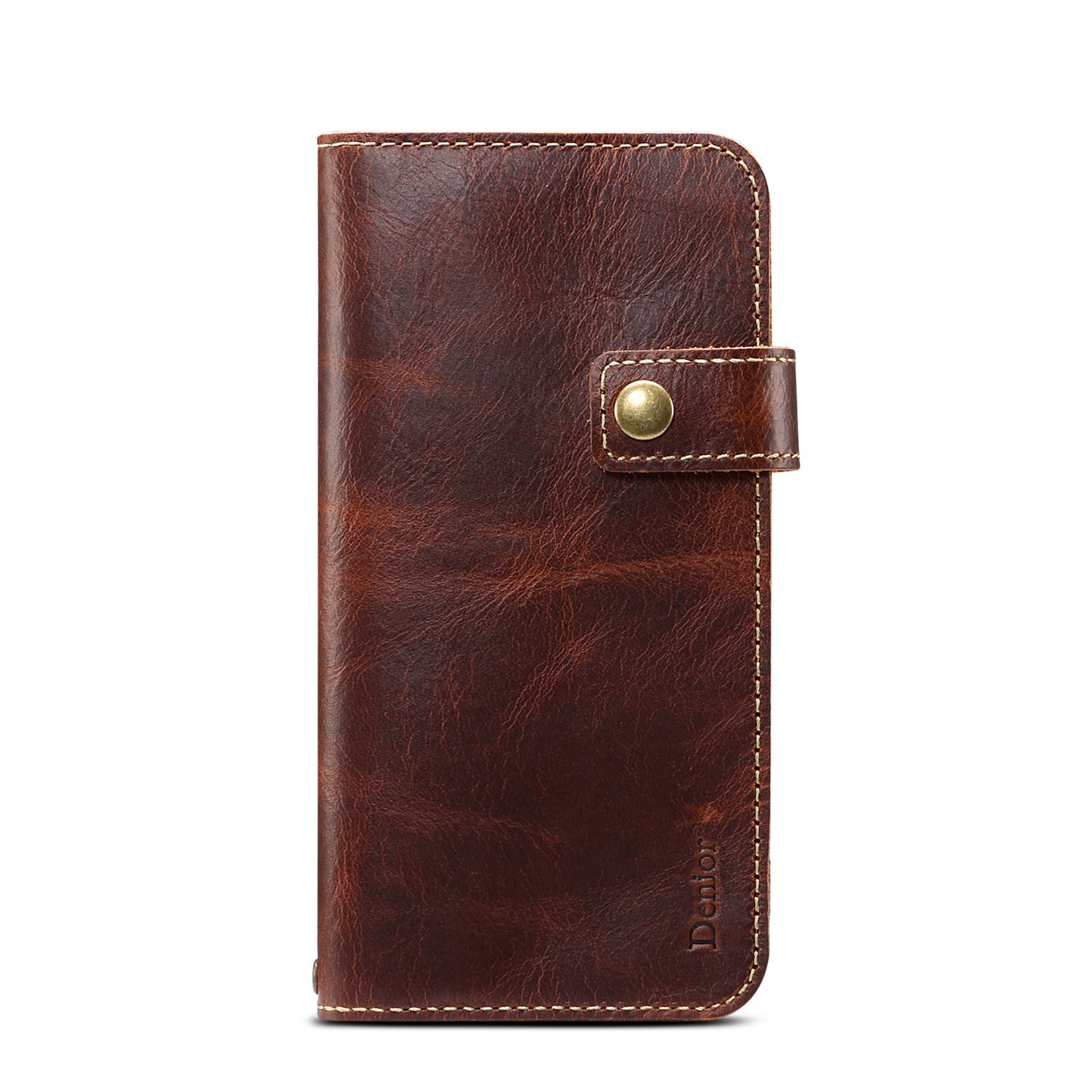 Waxed Cowhide Leather iPhone Xs Max Magnetic Buckle Case Wallet Stand