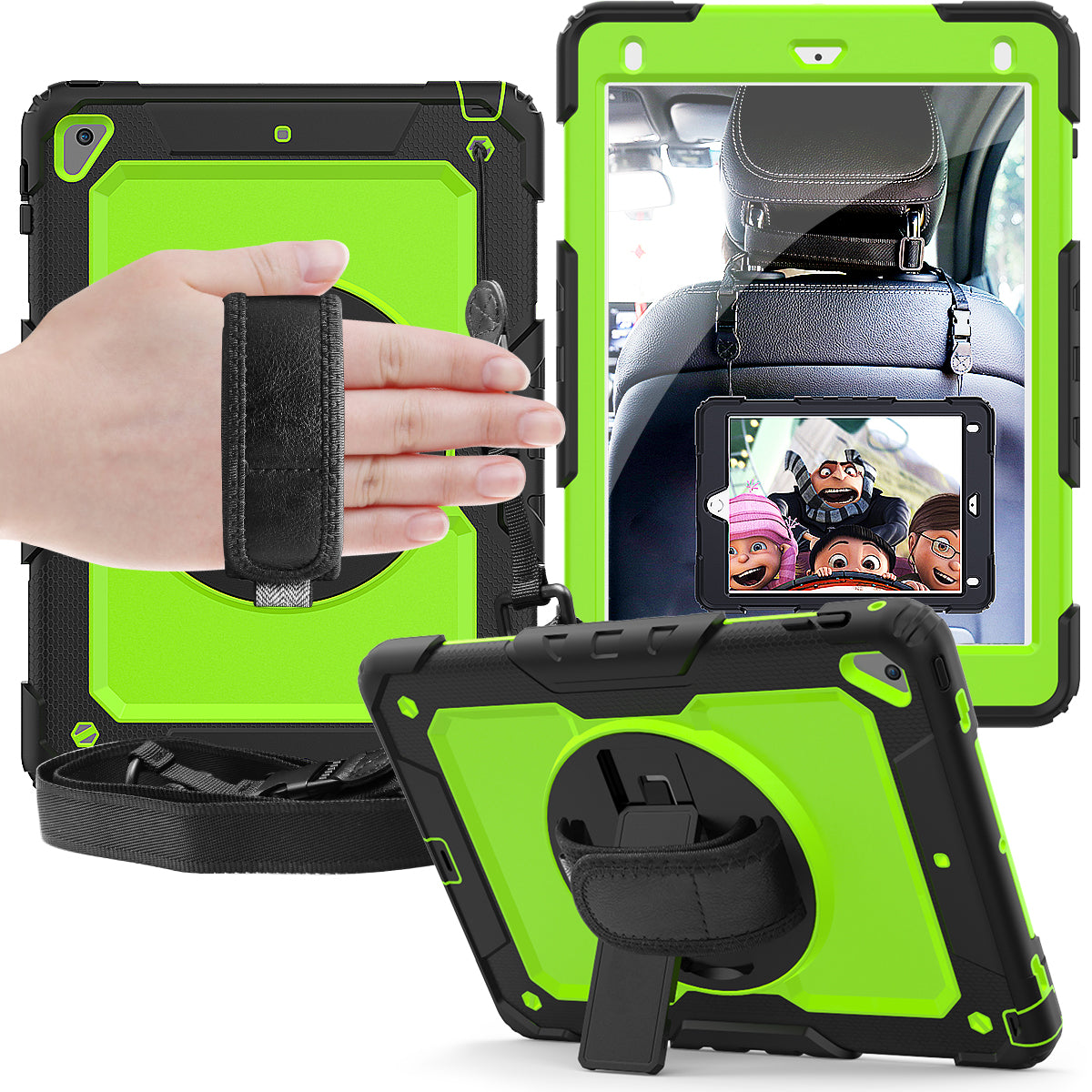 Tough Strap iPad Air 2 Shockproof Case Multi-functional Built-in Screen Protector