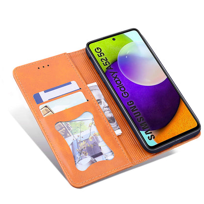 Business Stitching Galaxy A13 Leather Case Homochromatic Retro Wallet Stand