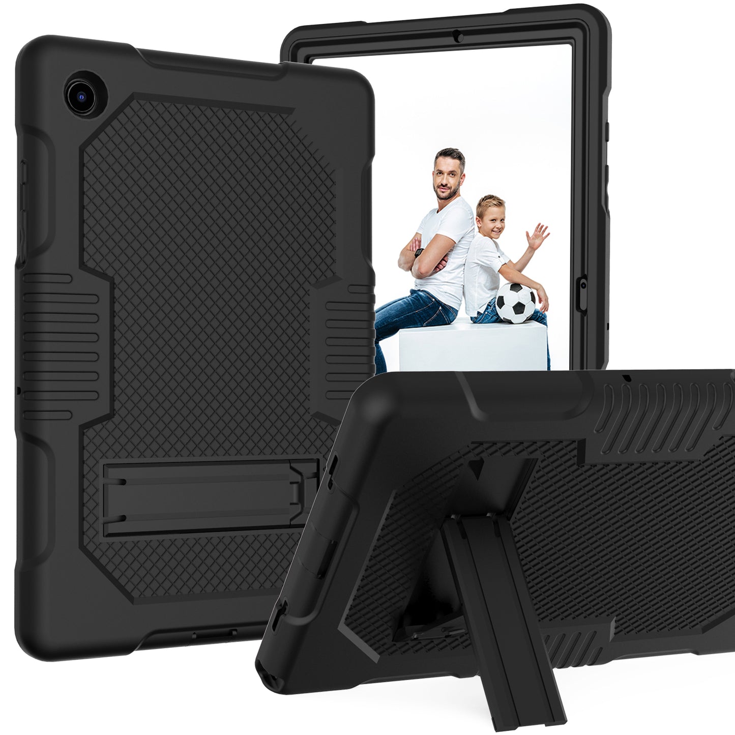 Hit Color Galaxy Tab A8 Shockproof Case Combo Silicone PC Rugged Stand