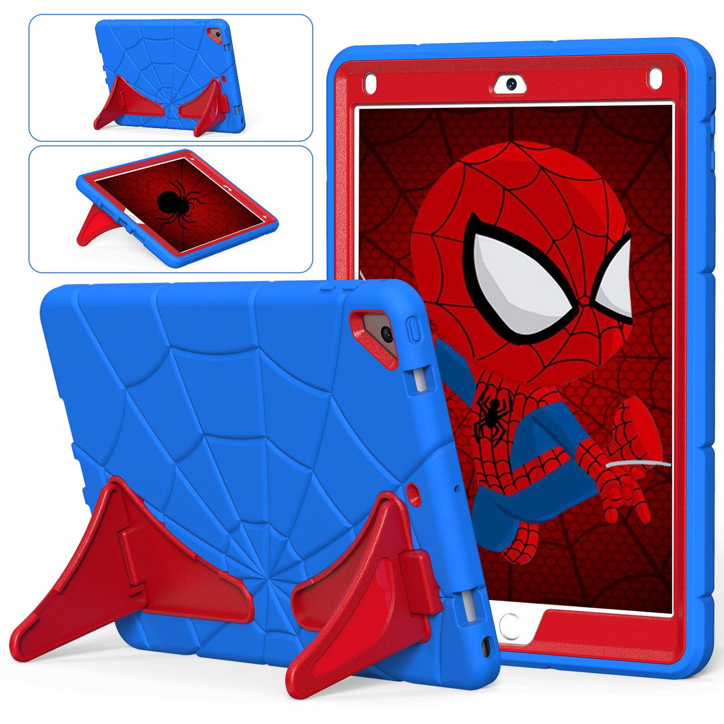 Spider Eye iPad Air 2 Shockproof Case Silicone PC Case Kids Safe Built-in Kickstand