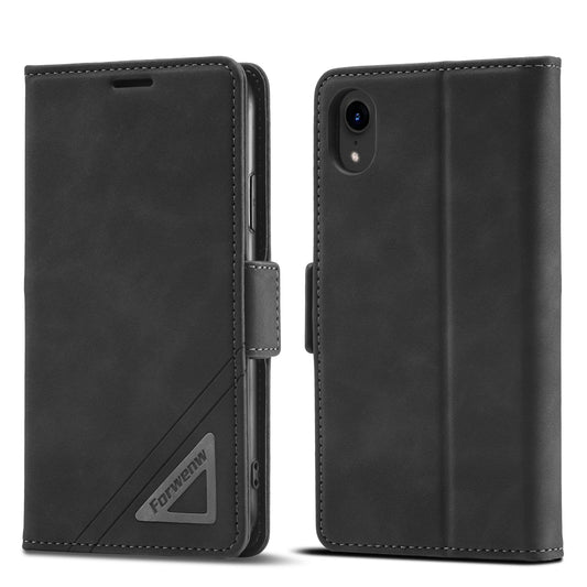 Tower Buckle iPhone XR Leather Case Frosted TPU Magnetic Wallet Stand