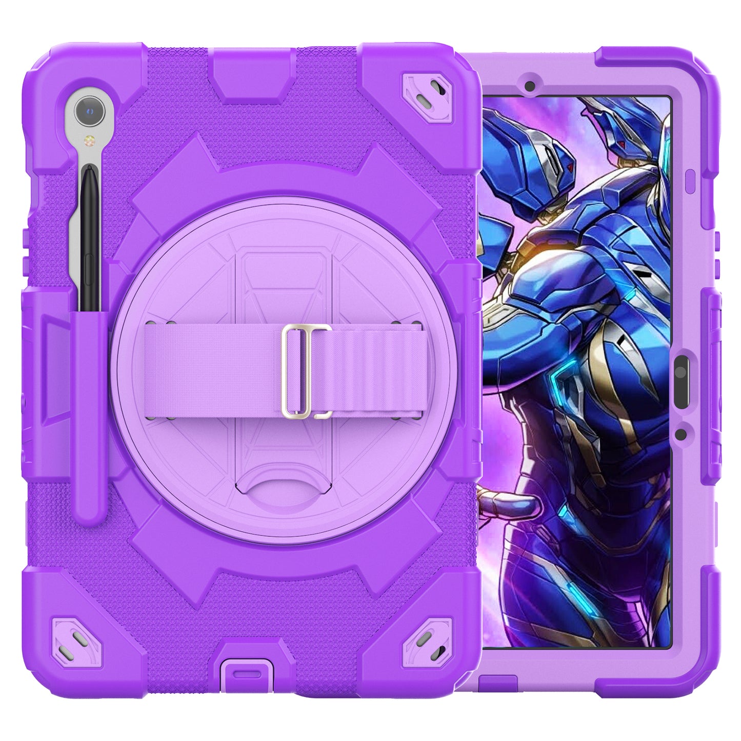 Spider Strap Galaxy Tab S9 FE Shockproof Case 360 Rotatable Adjustable Hand Holder