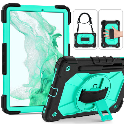 Rugged Rotating Galaxy Tab S9 FE Shockproof Case Shoulder Strap Hand Holder