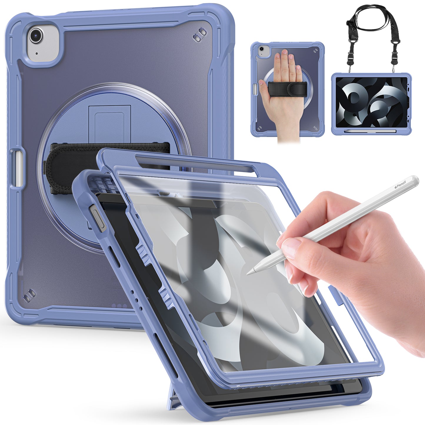 Popeye iPad Pro 11 (2018) Case Matte Frosted 360 Rotating Hand Shoulder Strap Unique